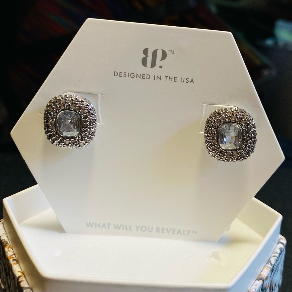 “Fierce As Fire” April 2025 CZ Hematite Stud Earrings